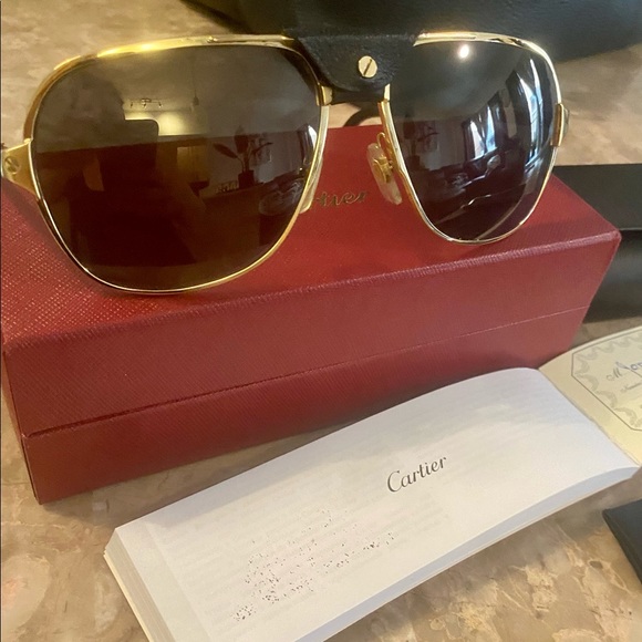 Lunettes authentique Cartier « vintage » couleur Noir,Gold - Picture 6 of 8
